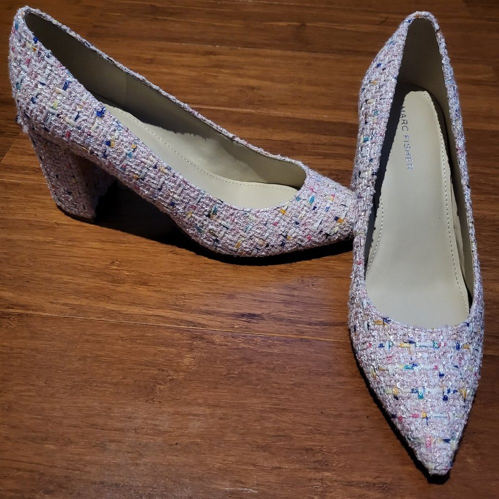 Marc Fisher pink multi tweed fabric size 8.5